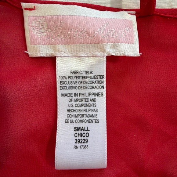 Vintage Lucie Ann red sheer robe sequins beads long sleeve ruffle cuffs S - Picture 2 of 11